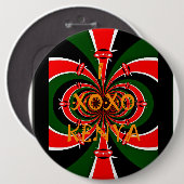 Afrikanisch Inspirierte kenianische Flagge Abstrak Button (Vorne & Hinten)