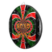 Afrikanisch Inspirierte kenianische Flagge Abstrak Dartscheibe (Vorderseite rechts)