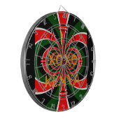 Afrikanisch Inspirierte kenianische Flagge Abstrak Dartscheibe (Vorderseite Links)