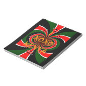 Afrikanisch Inspirierte kenianische Flagge Abstrak Notizblock (Rotiert)