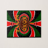 Afrikanisch Inspirierte kenianische Flagge Abstrak Puzzle (Horizontal)