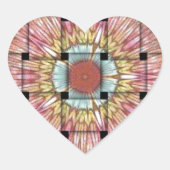 afrikanisch Inspirierte Kunstdrucke - Geometrische Herz-Aufkleber (Vorderseite)
