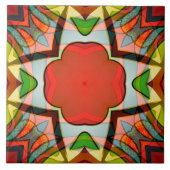 Afrikanisch inspiriertes Design in grün, rot und g Fliese (Vorderseite)