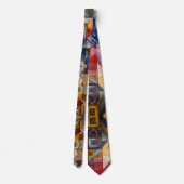 Afrikanisch Inspiriertes Patchwork Ethnisches Hipp Krawatte (Rückseite)