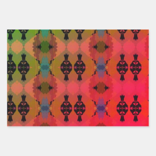 Afrikanisch inspiriertes Wrapping Paper Flat Sheet Geschenkpapier Set (Vorderseite 2)