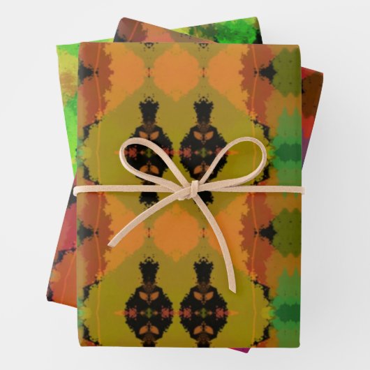 Afrikanisch inspiriertes Wrapping Paper Flat Sheet Geschenkpapier Set (Beispiel)