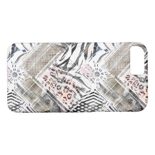 Afrikanisch, kombiniert, Leder, Tiger, Jaguar, gep Case-Mate iPhone Hülle (Rückseite (Horizontal))