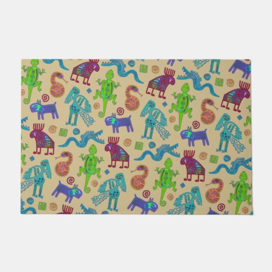 Afrikanisch-mexikanische Kultur - primitives Stamm Fußmatte (Vorderseite)