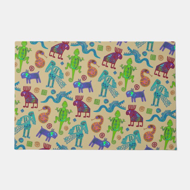 Afrikanisch-mexikanische Kultur - primitives Stamm Fußmatte (Vorderseite)