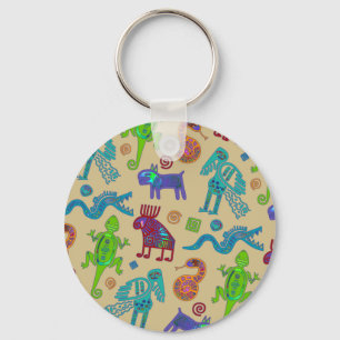 Afrikanisch-mexikanische Kultur - primitives Stamm Schlüsselanhänger