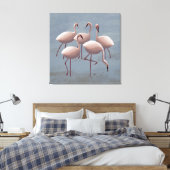 Afrikanisch-rosa Flamingos aus dem Serengeti Leinwanddruck (Insitu (Schlafzimmer))