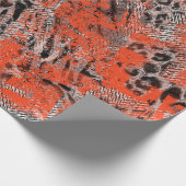 Afrikanisch, Stammeskultur. Schwarz, rot, grau. Geschenkpapier (Ecke)