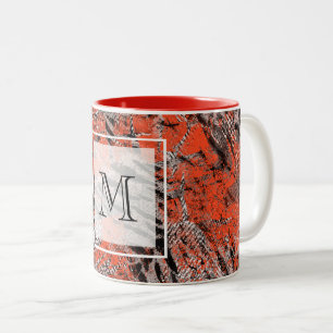 Afrikanisch, Stammeskultur. Schwarz, rot, grau. Zweifarbige Tasse