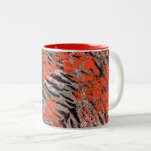 Afrikanisch, Stammeskultur. Schwarz, rot, grau. Zweifarbige Tasse