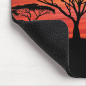 Afrikanisch-Tiere und Sonnenuntergang Mousepad (Ecke)