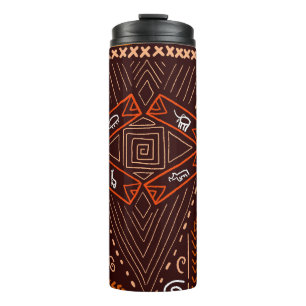 Afrikanische Aborigine-Kunst Nahtloses Muster Thermosbecher