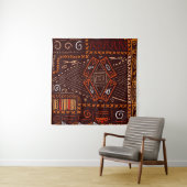 Afrikanische Aborigine-Kunst Nahtloses Muster Wandteppich (Beispiel (Horizontal))