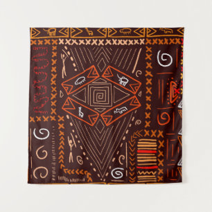 Afrikanische Aborigine-Kunst Nahtloses Muster Wandteppich