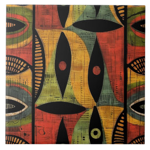 Afrikanische Abstrakt-Gold-Grüne Keramik Fliese