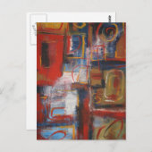 Afrikanische Abstrakte Kunst - Quadrate und Kreise Postkarte (Vorne/Hinten)