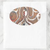 Afrikanische Abstrakte Kunstdrucke Ovaler Aufkleber (Tasche)