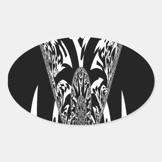 Afrikanische Abstrakte Kunstdrucke Ovaler Aufkleber (Vorderseite)