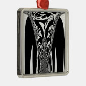 Afrikanische Abstrakte Kunstdrucke Silbernes Ornament (Rechts)