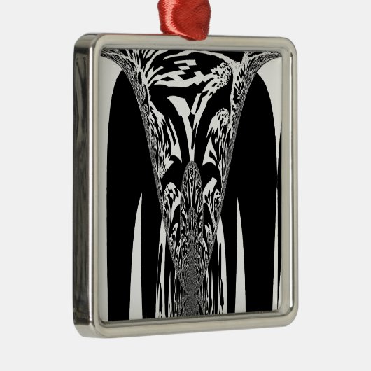 Afrikanische Abstrakte Kunstdrucke Silbernes Ornament (Rechts)