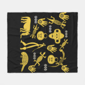Afrikanische abstrakte Stammeskunst Fleecedecke (Vorderseite (Horizontal))