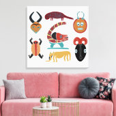 Afrikanische abstrakte Stammeskunst Leinwanddruck (Insitu (Wohnzimmer))