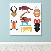 Afrikanische abstrakte Stammeskunst Leinwanddruck (Insitu (Holzboden))