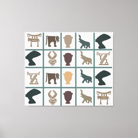 Afrikanische abstrakte Stammeskunst Leinwanddruck (Vorderseite)