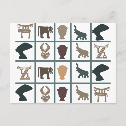 Afrikanische abstrakte Stammeskunst Postkarte (Vorderseite)