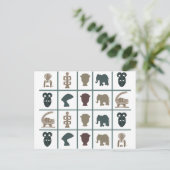 Afrikanische abstrakte Stammeskunst Postkarte (Stehend Vorderseite)