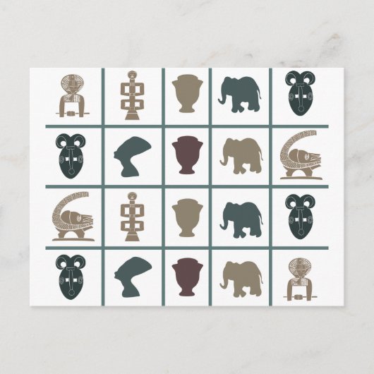 Afrikanische abstrakte Stammeskunst Postkarte (Vorderseite)