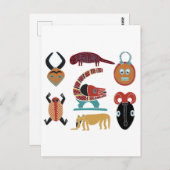 Afrikanische abstrakte Stammeskunst Postkarte (Vorne/Hinten)