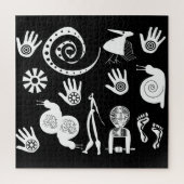 Afrikanische abstrakte Stammeskunst Puzzle (Vertikal)