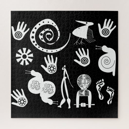 Afrikanische abstrakte Stammeskunst Puzzle (Vertikal)