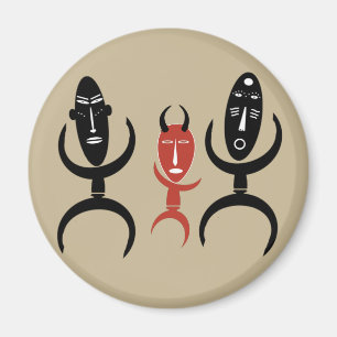afrikanische abstrakte tanzende Figuren Magnet
