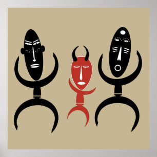 afrikanische abstrakte Tanzfigur Poster