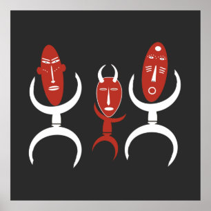 afrikanische abstrakte Tanzfigur Poster