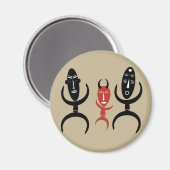 afrikanische abstrakte Tanzfiguren Magnet (Vorderseite/Rückseite)