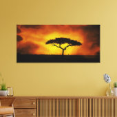 Afrikanische Acacia Landschaft Warmes Licht Leinwanddruck (Insitu (Wohnzimmer))