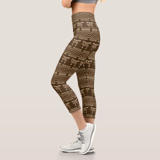 Afrikanische Adinkra-Muster capri-Leggings Capri Leggings (Links)