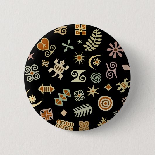 Afrikanische Adinkra-Symbole Button (Vorderseite)