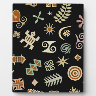 Afrikanische Adinkra-Symbole Fotoplatte