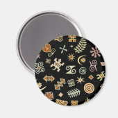 Afrikanische Adinkra-Symbole Magnet (Vorderseite/Rückseite)