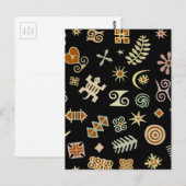 Afrikanische Adinkra-Symbole Postkarte (Vorne/Hinten)
