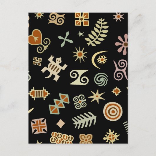 Afrikanische Adinkra-Symbole Postkarte (Vorderseite)
