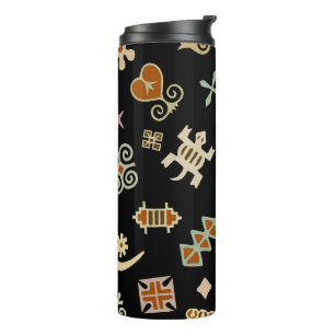 Afrikanische Adinkra-Symbole Thermosbecher